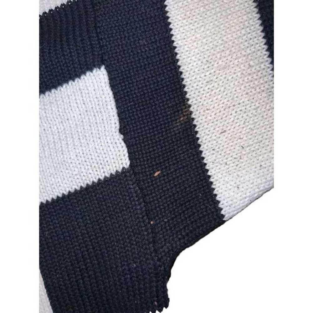 Vintage Black and White High Neck Sweater Large - image 7