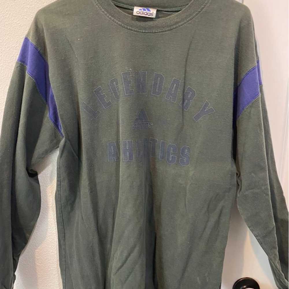 Vintage Adidas 90s Adult No Tags Long Sleeve Swea… - image 1