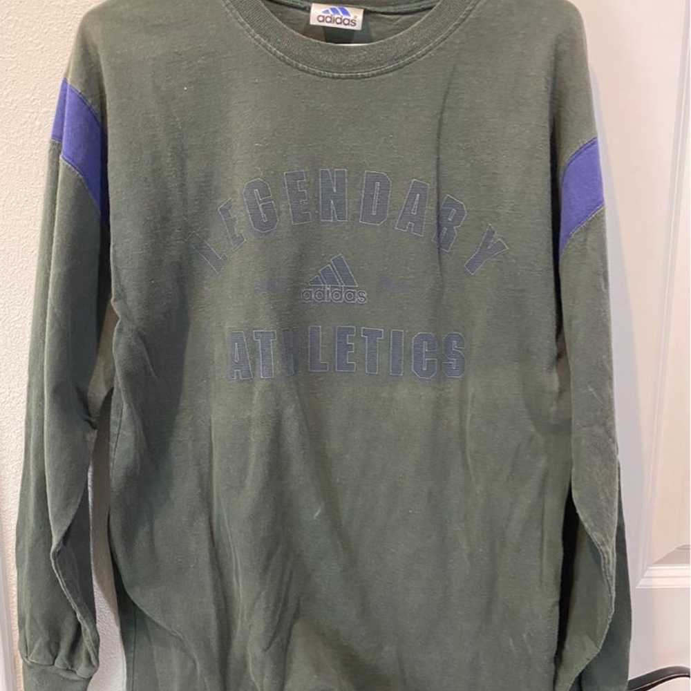 Vintage Adidas 90s Adult No Tags Long Sleeve Swea… - image 2