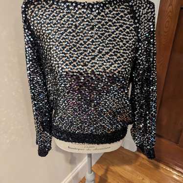 Vintage saks fifth avenue sequin sweater size lar… - image 1