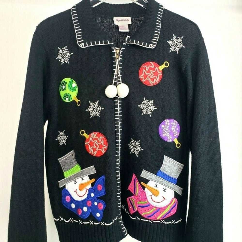 Crystal Kobe Snowman Cardigan - image 1