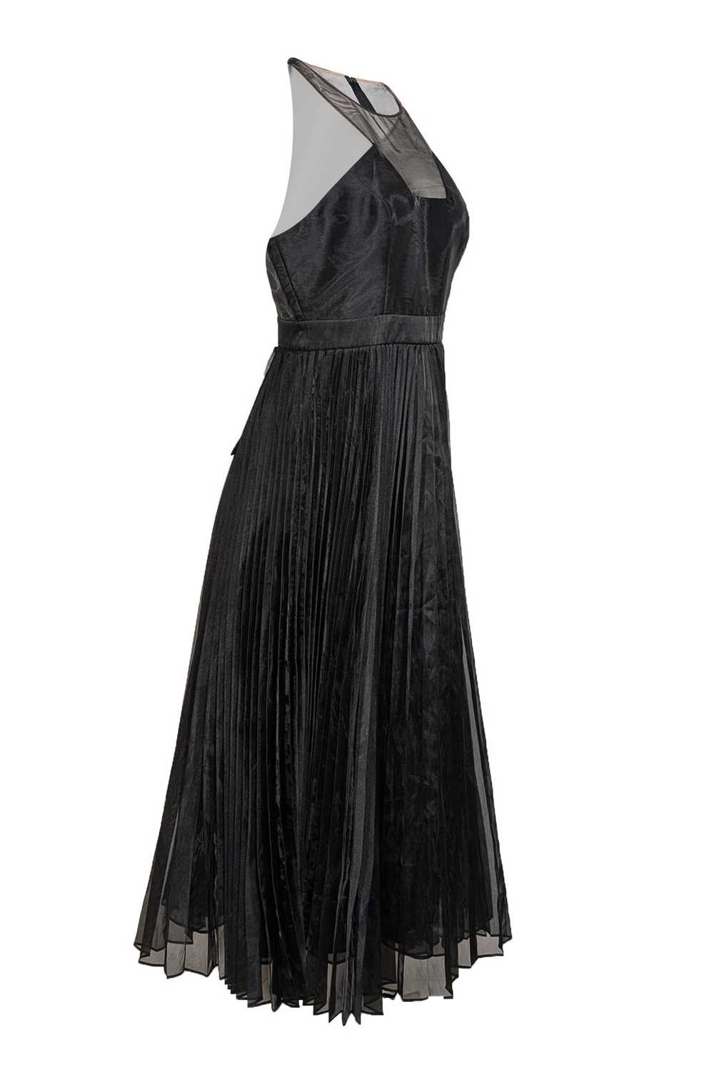 BCBG Max Azria - Black Semi-Sheer Pleated Formal … - image 2