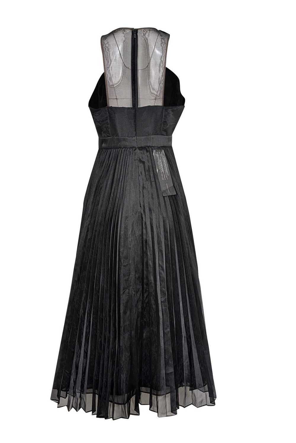 BCBG Max Azria - Black Semi-Sheer Pleated Formal … - image 3