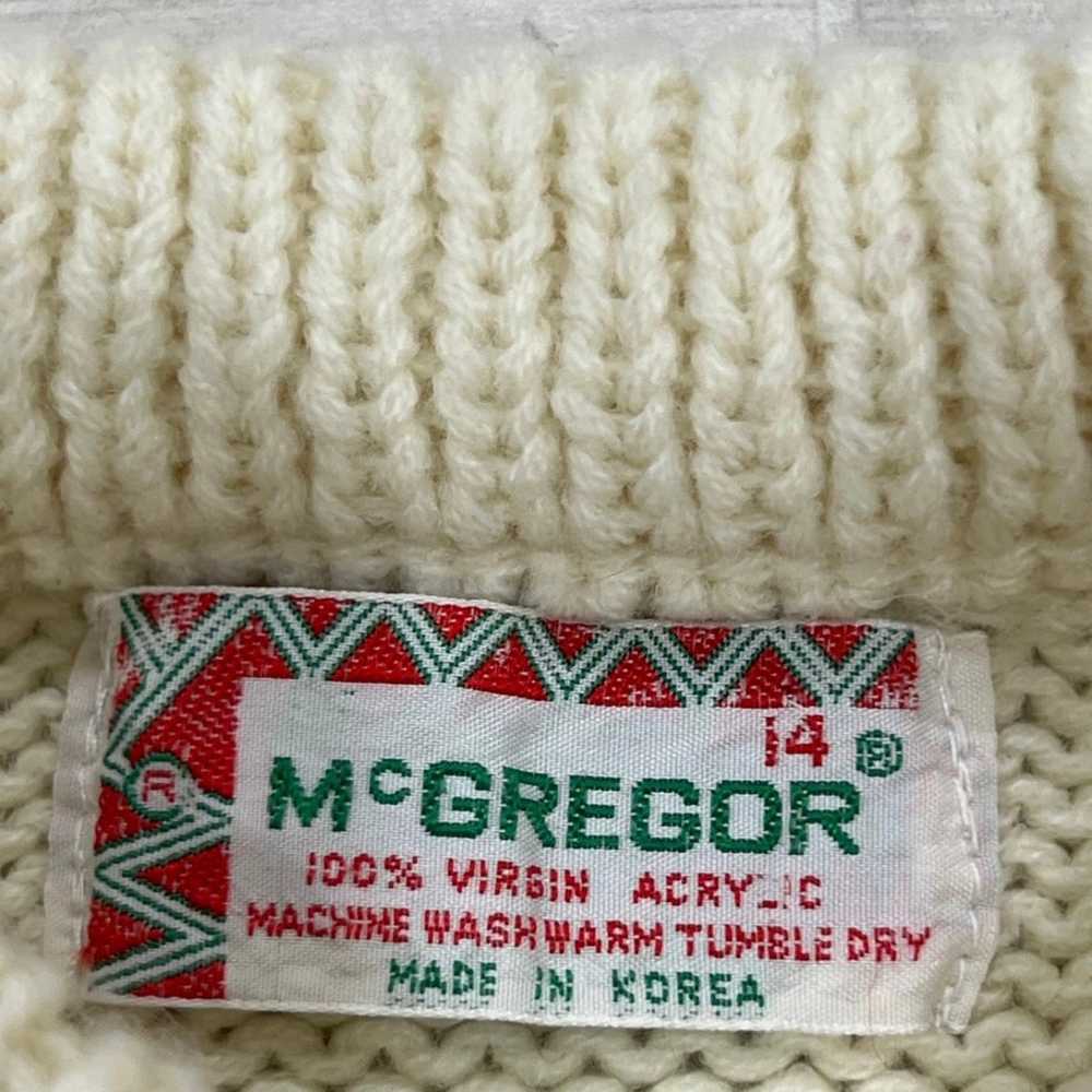 Vintage McGregor Cable Knit Ivory Acrylic Sweater… - image 4