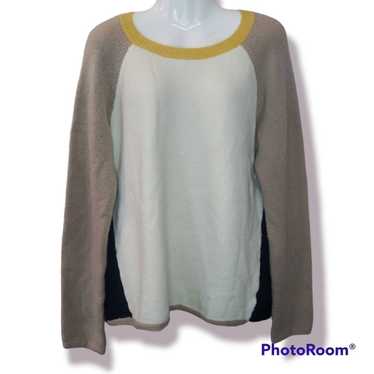 Hem and Thread Color Block Sweater sz L