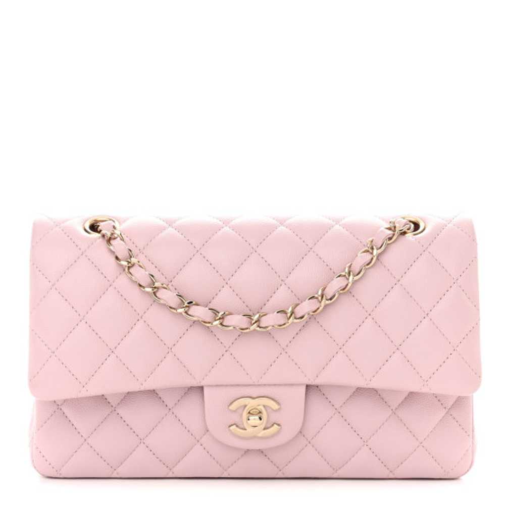 CHANEL Caviar Quilted Medium Double Flap Light Pi… - image 1