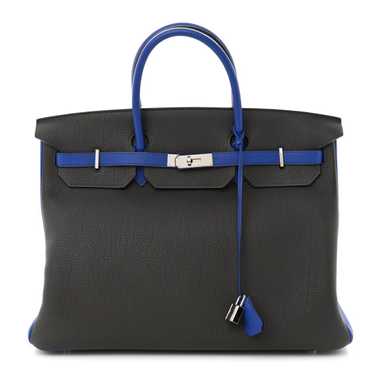 HERMES Togo Horseshoe Birkin 40 Etain Bleu Electr… - image 1