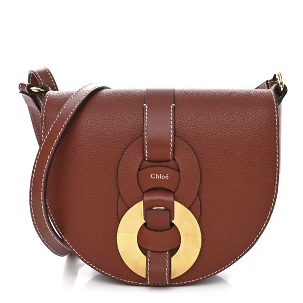 CHLOE Grained Calfskin Small Darryl Saddle Crossb… - image 1