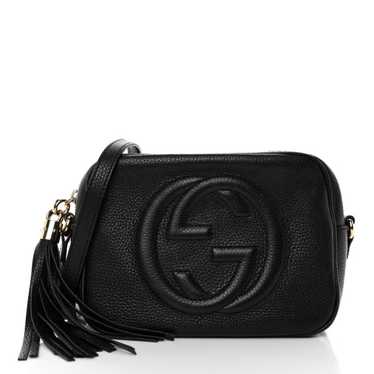 GUCCI Pebbled Calfskin Small Soho Disco Bag Black