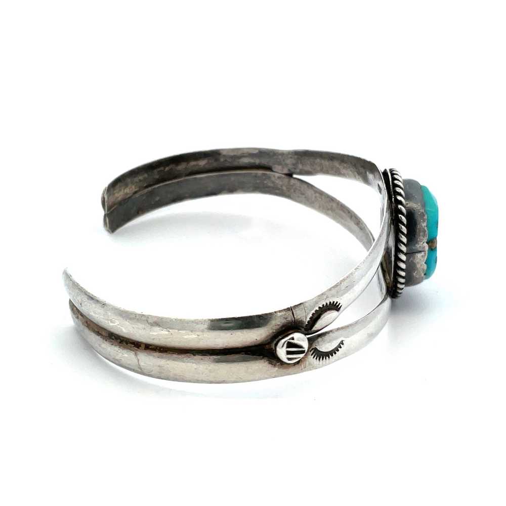 Native Nakai Sterling Silver Turquoise Cuff Brace… - image 3