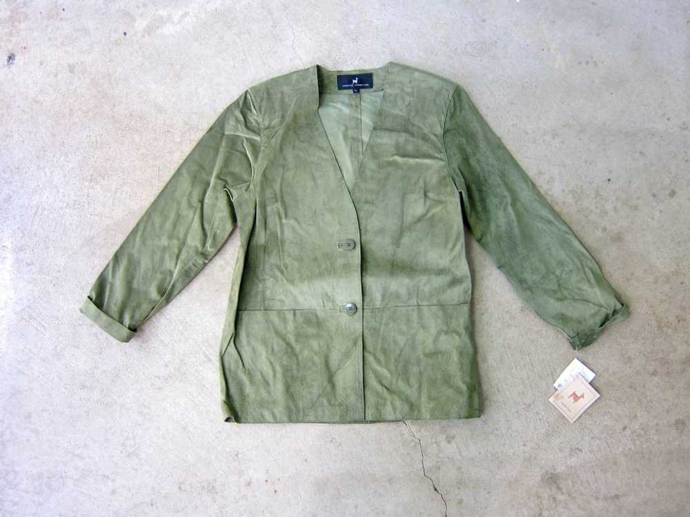 Peruvian Connection 90s Green Suede Blazer Jacket… - image 2