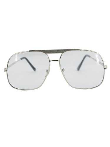 Vintage French 70s Silver Aviator Blue Lens Sungla