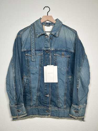 Christian Dada Bondage Strap Treated Denim jacket