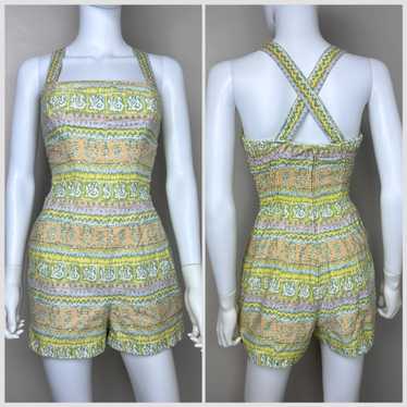 1950s Pastel Stripe Romper, Rose Marie Reid Swims… - image 1