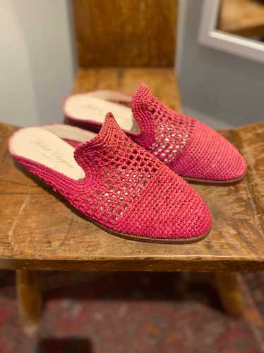 Robert Clergerie Hot Pink Woven Mules