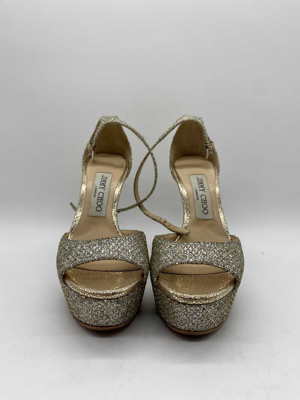 AUTHENTIC Jimmy Choo Silver Pump Heels Women Sz 4 - image 2