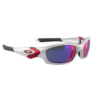 Oakley Straight Jacket store White Chrome Positive Red Iridium Red Icons 04-329 EUC