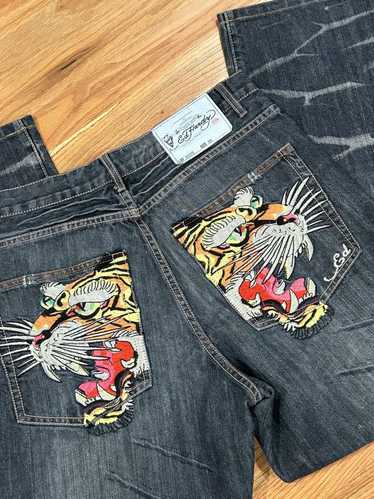 Ed Hardy 2008 Ed Hardy Embroidered Tiger Jeans