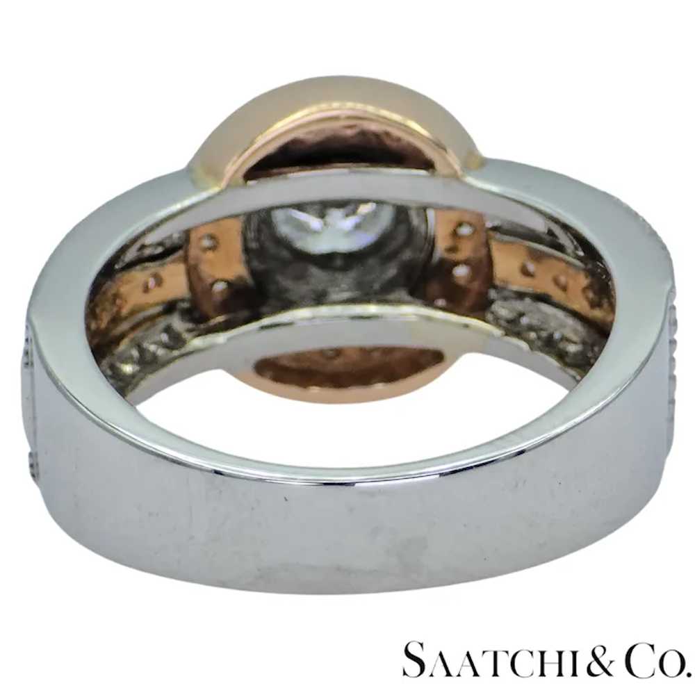 14K (585) White and Rose Gold Natural Diamond Ring - image 4