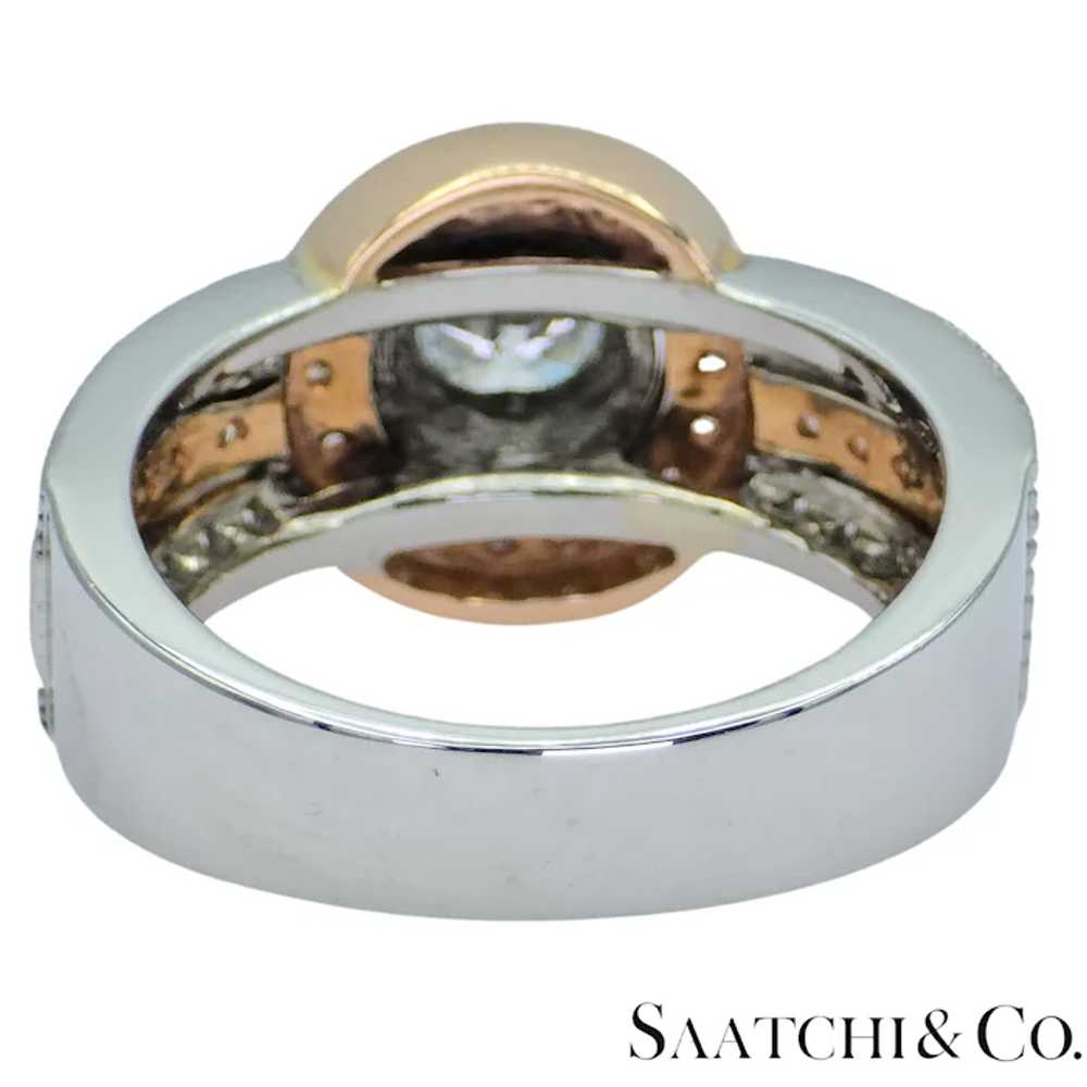 14K (585) White and Rose Gold Natural Diamond Ring - image 8