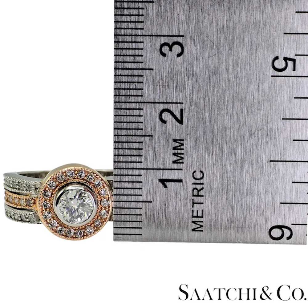 14K (585) White and Rose Gold Natural Diamond Ring - image 9