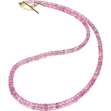 Natural Pink Sapphire and 18k Gold Necklace