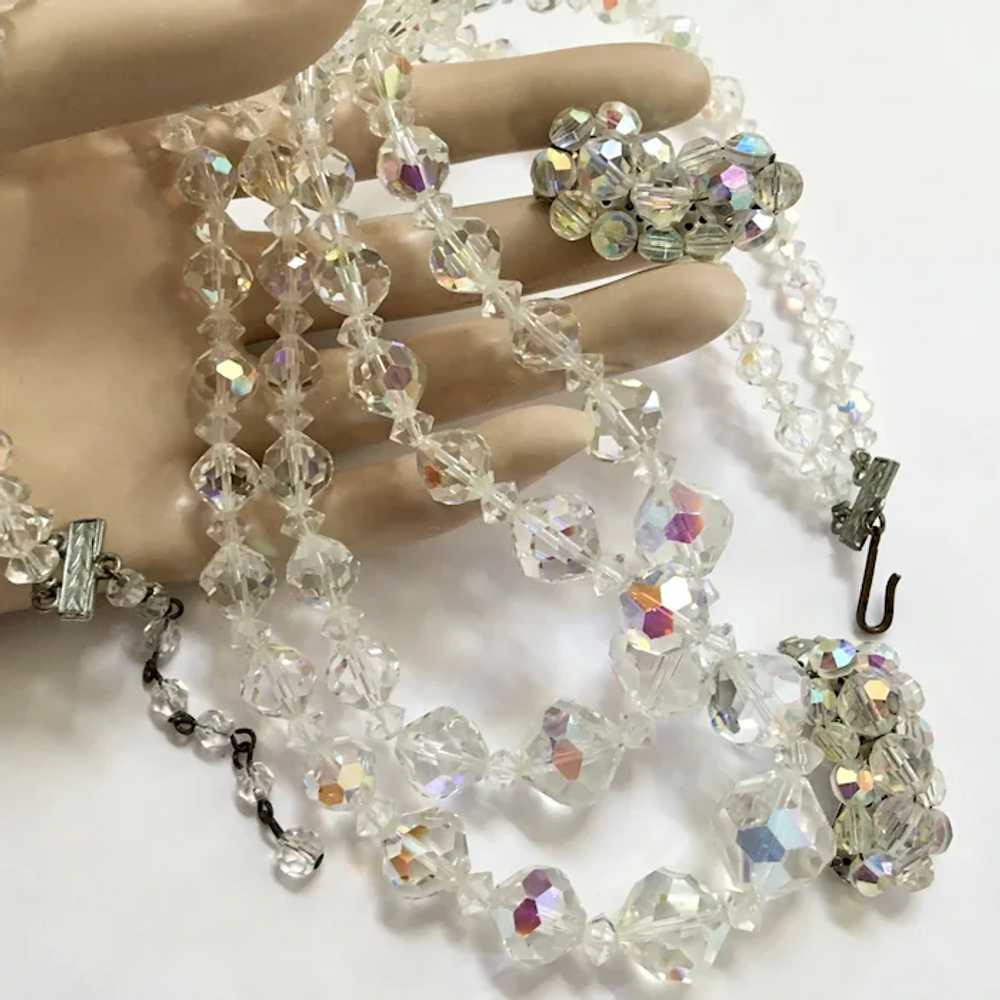 AB Crystal Necklace Clip-On Earrings Set – Ear Cl… - image 7