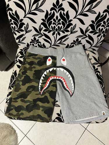 Bape shorts half camo half grey best sale