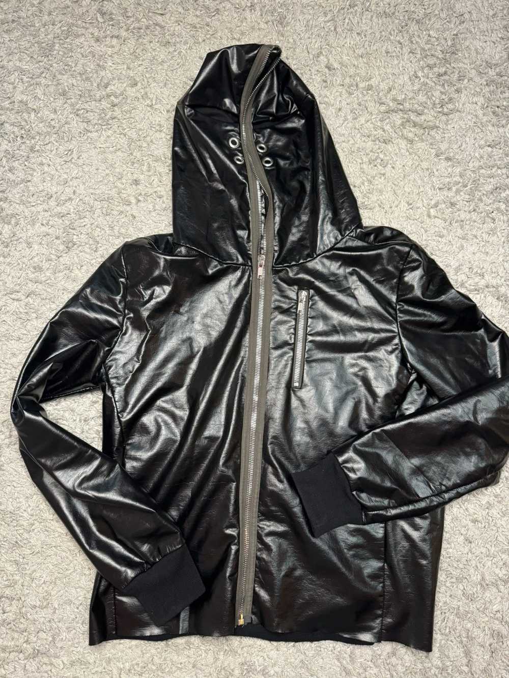 Rick Owens Rick owen Leather Gimp/Strobe Hoodie (… - image 1