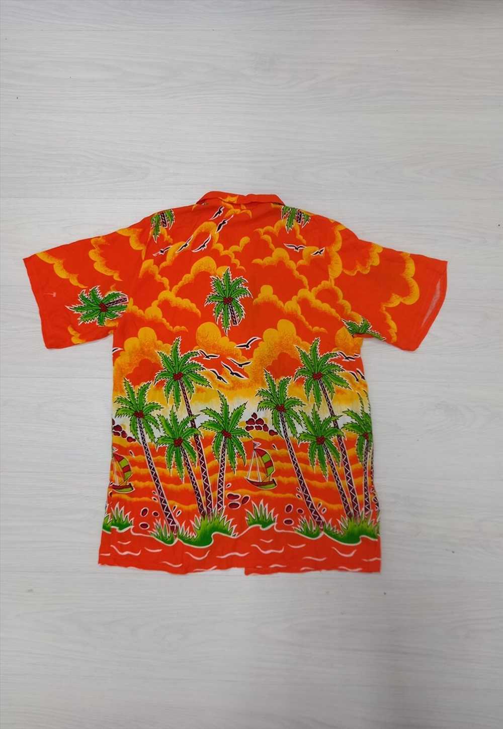 80's Caribbean Surf Hawaiian Shirt Orange Multi - image 4