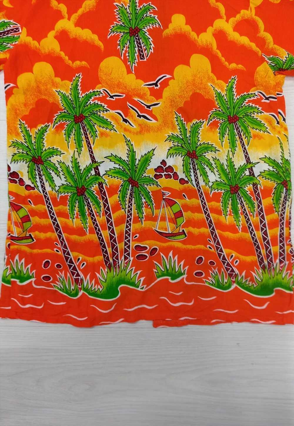 80's Caribbean Surf Hawaiian Shirt Orange Multi - image 5