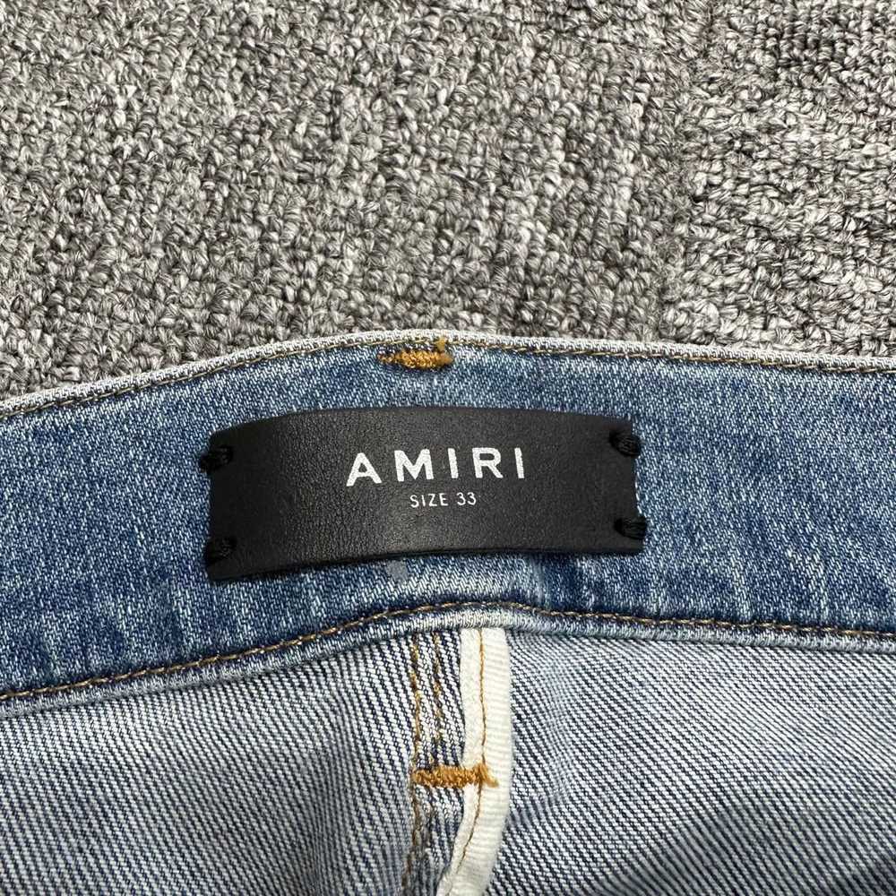 Amiri Amiri single knee tear splashed ink jeans - image 3