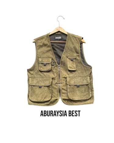 Vintage Aburaysia online Green Colour Sleeveless Outdoor Utility Tactical Jacket Aburaysia Hunting Jacket Size M