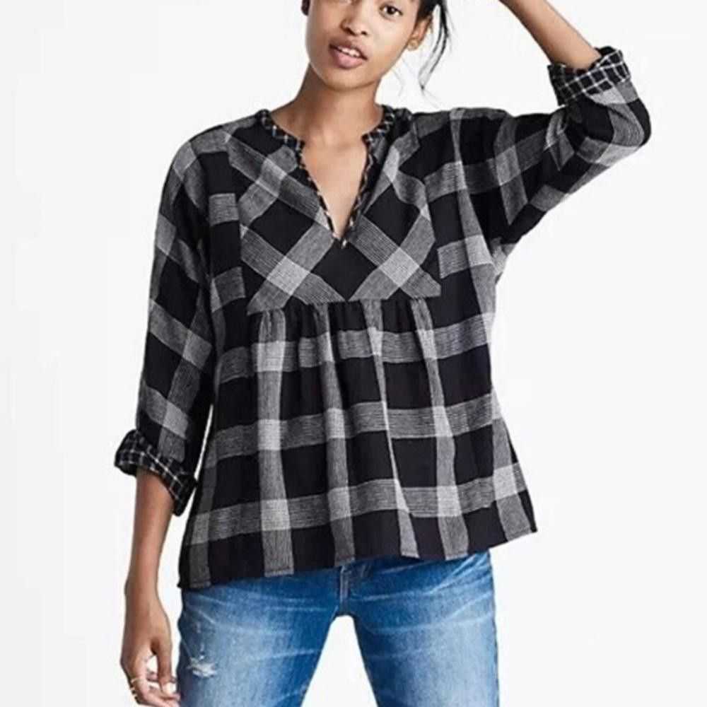 Madewell Madewell l Plaid Babydoll Top XS - image 1