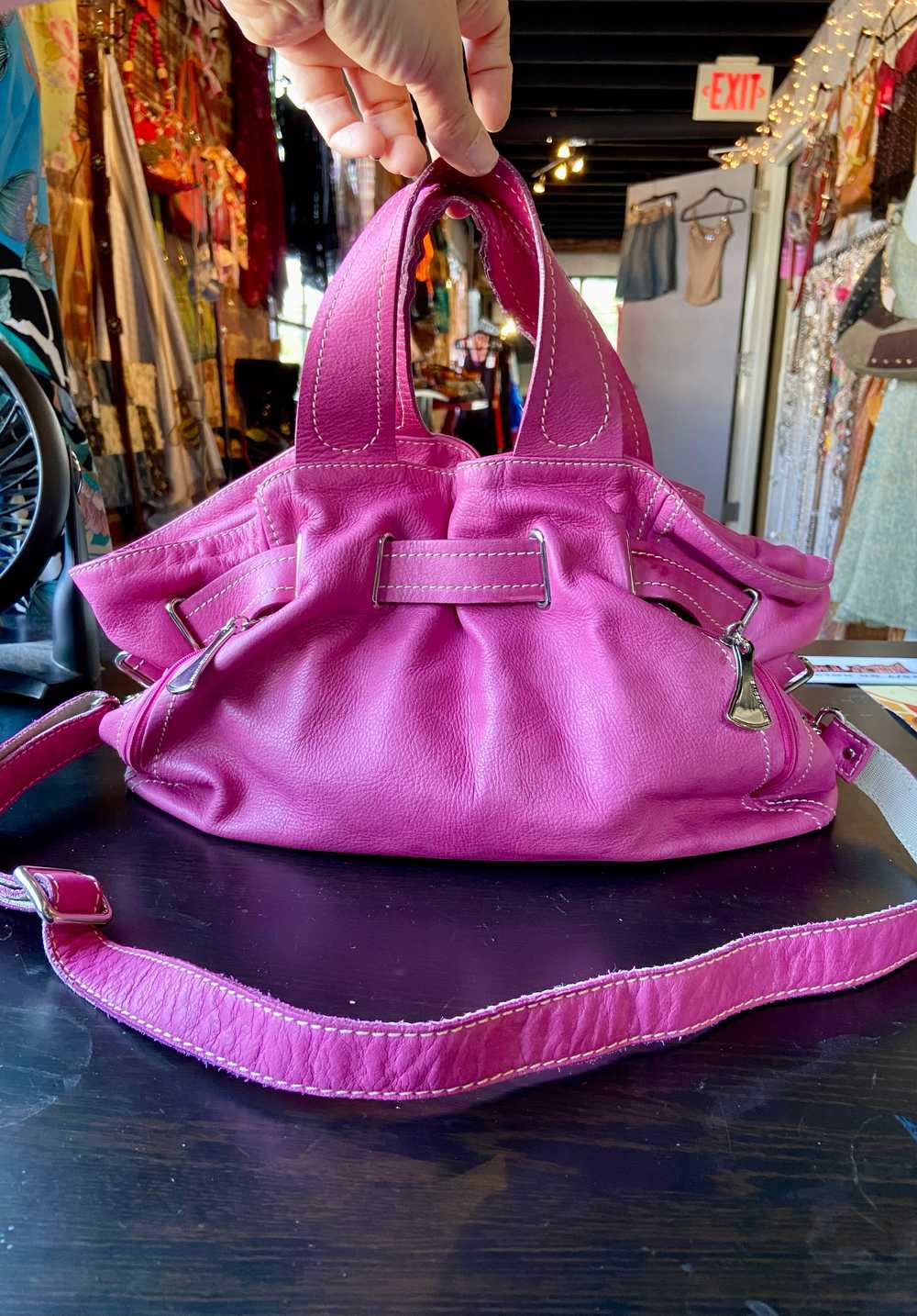 Nuovedive pink Italian leather handbag - image 3