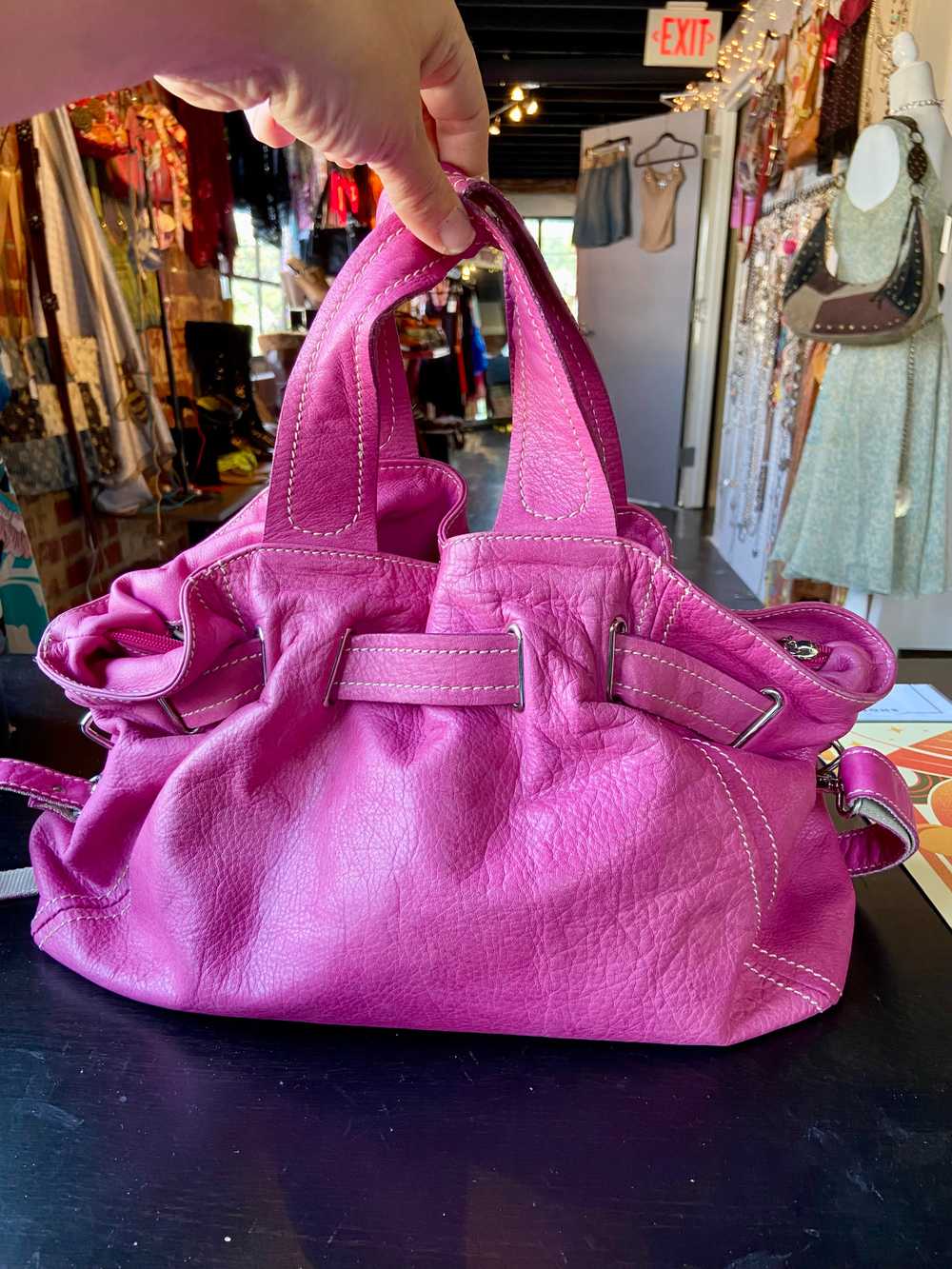 Nuovedive pink Italian leather handbag - image 6