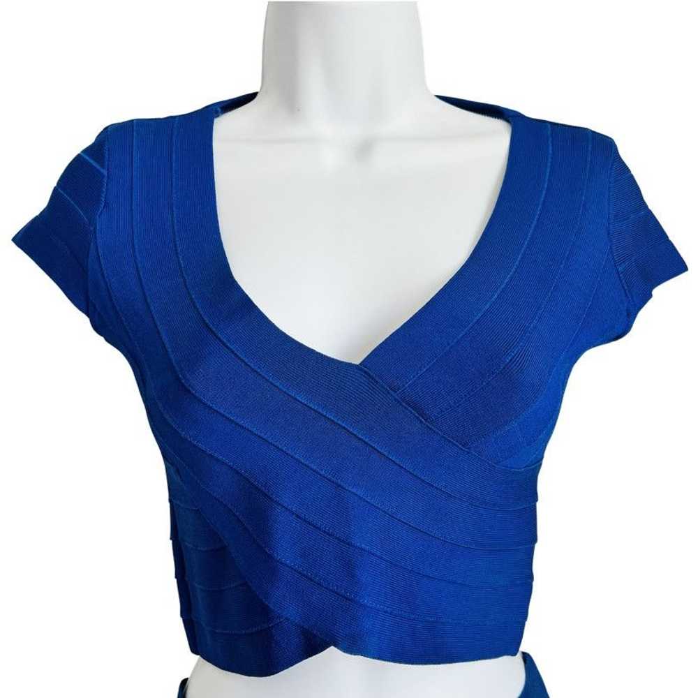 Other Bebe Royal Blue Bandage Two-Piece Set Crop … - image 2