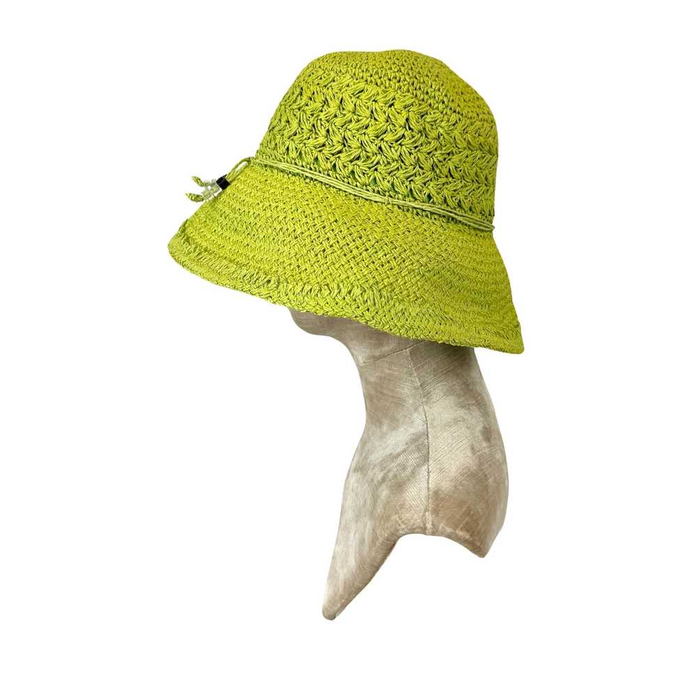 Oversized Green Straw Hat - image 2