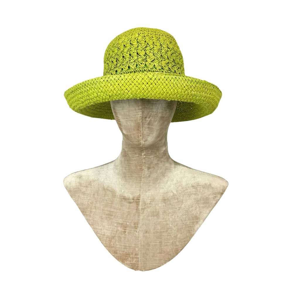 Oversized Green Straw Hat - image 5