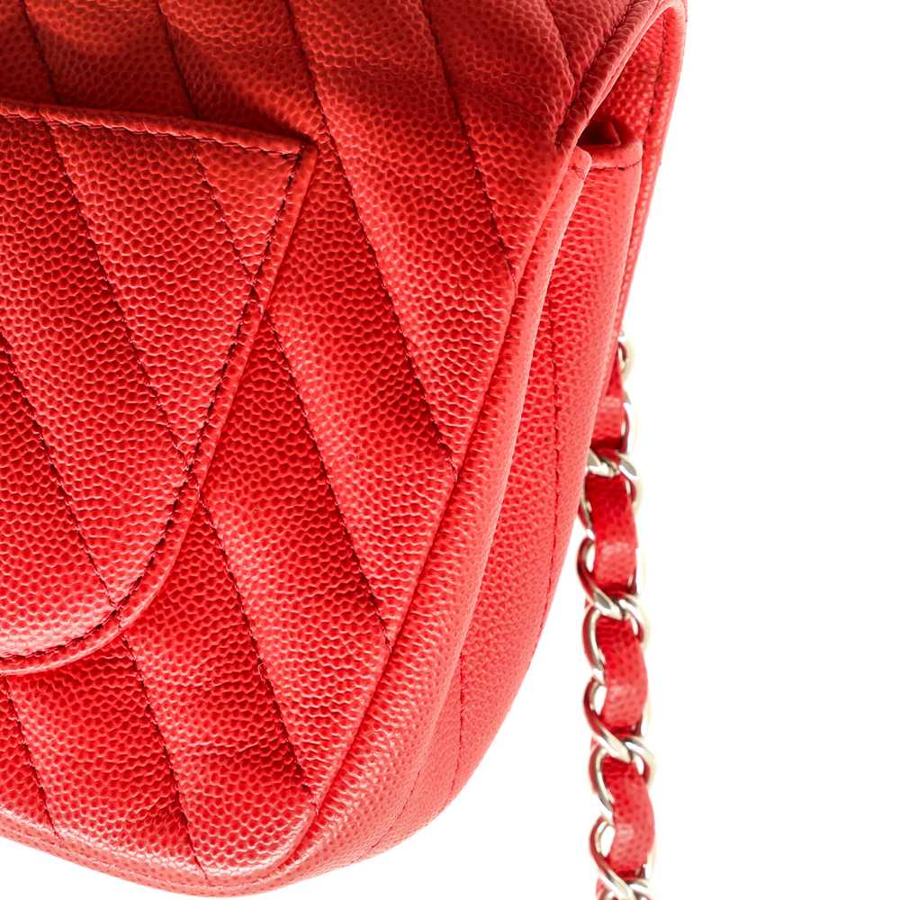 CHANEL Classic Single Flap Bag Chevron Caviar Mini - image 8