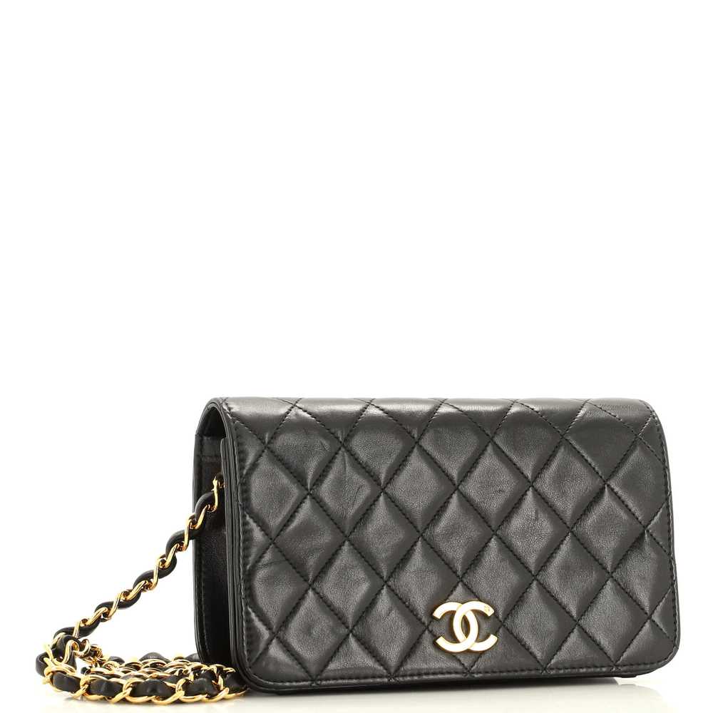 CHANEL Vintage Full Flap Bag Quilted Lambskin Mini - image 3