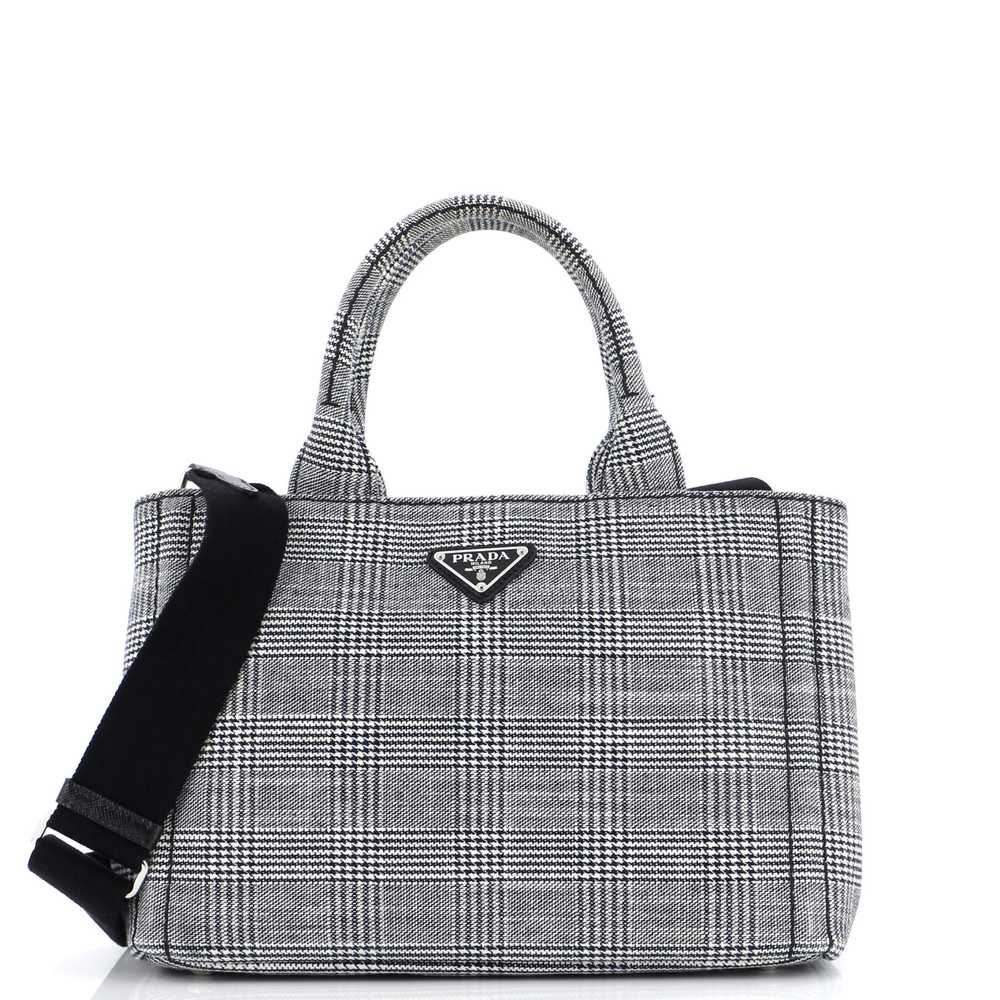 PRADA Canapa Convertible Tote Printed Jacquard Mi… - image 1