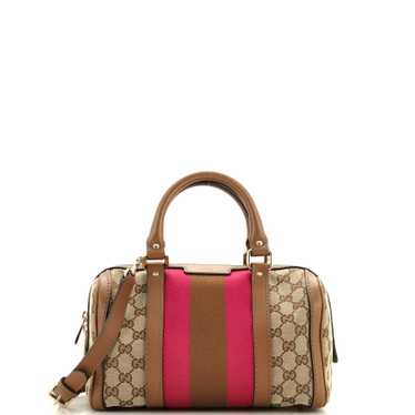 GUCCI Vintage Web Boston Bag GG Canvas Small - image 1