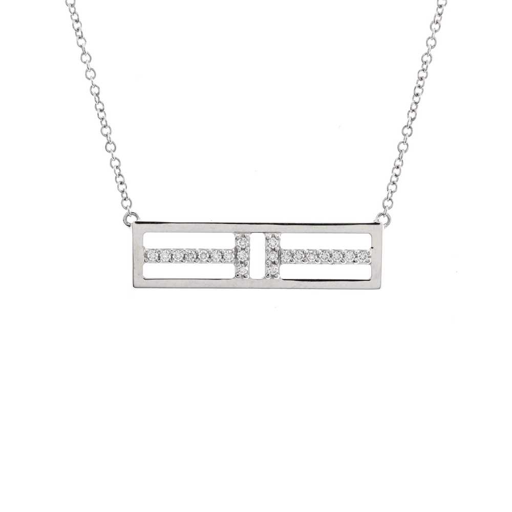 Tiffany T Open Horizontal Bar Pendant Necklace - image 1