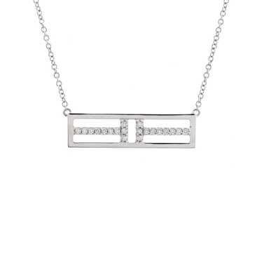 Tiffany T Open Horizontal Bar Pendant Necklace - image 1