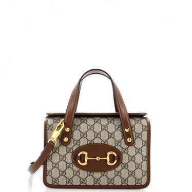 GUCCI Horsebit 1955 Boston Bag GG Coated Canvas Mi