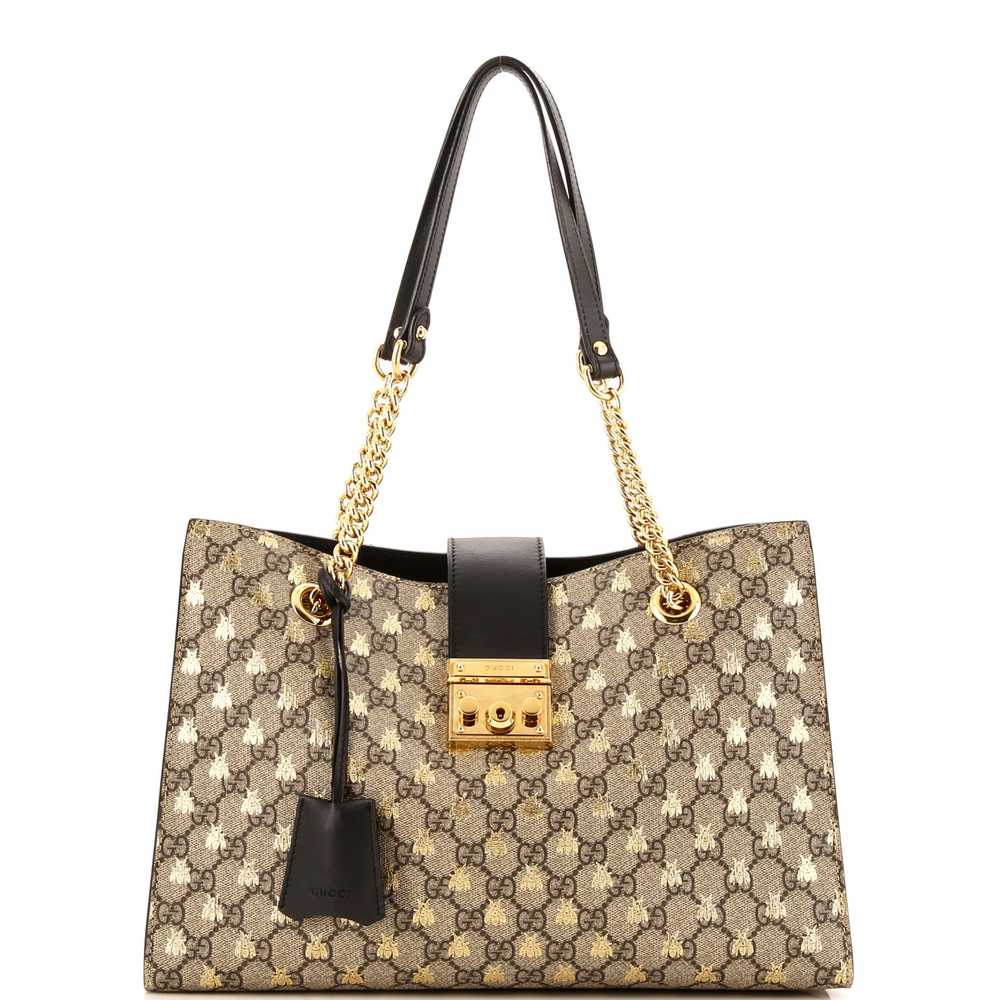 GUCCI Padlock Chain Tote Printed GG Coated Canvas… - image 1