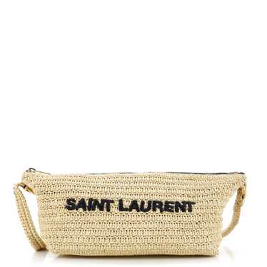 Saint Laurent Tuc Logo Crossbody Bag Woven Raffia