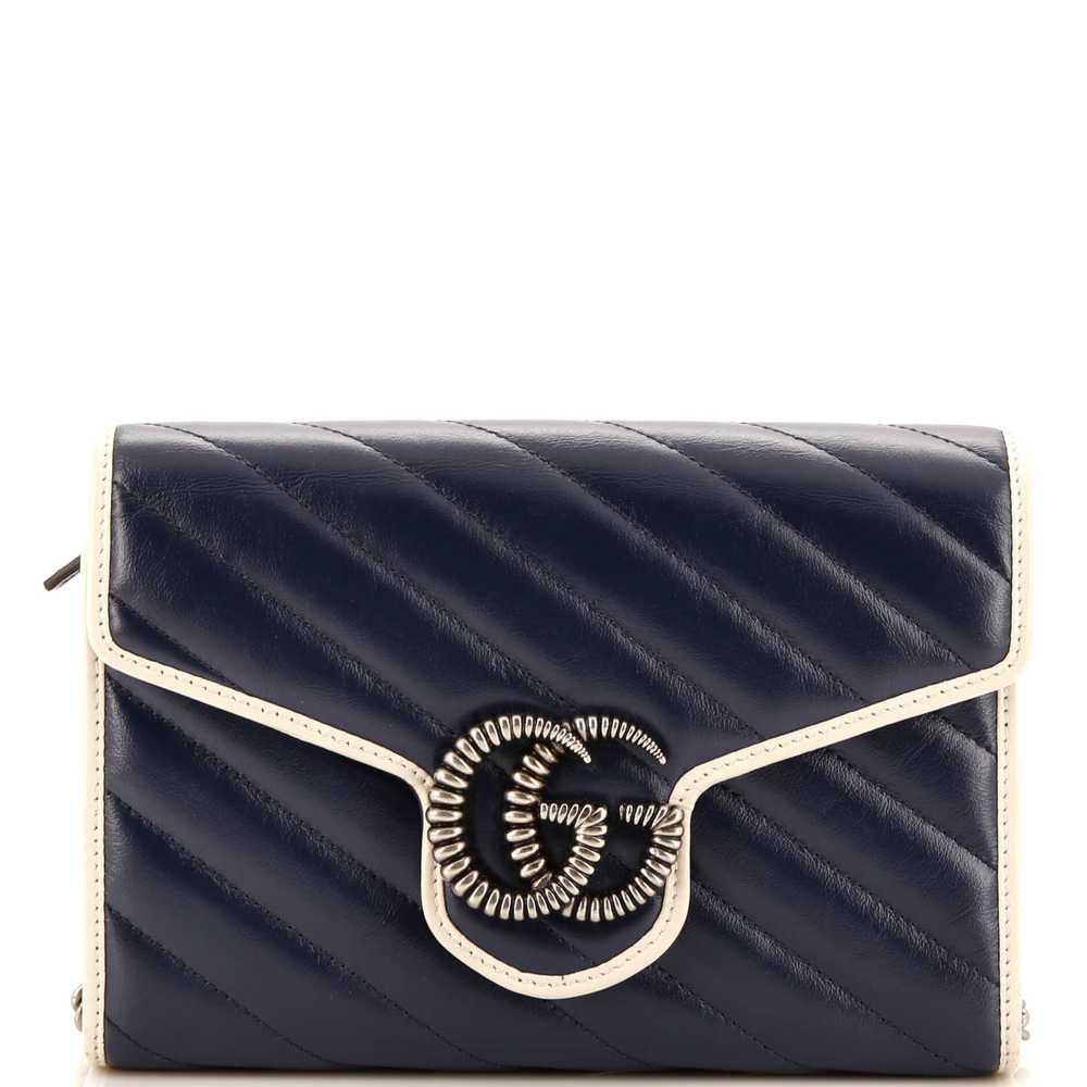 GUCCI GG Marmont Chain Wallet Diagonal Quilted Le… - image 1