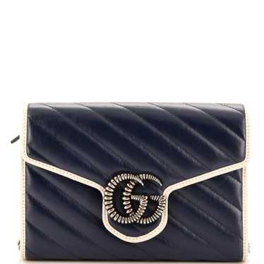 GUCCI GG Marmont Chain Wallet Diagonal Quilted Le… - image 1